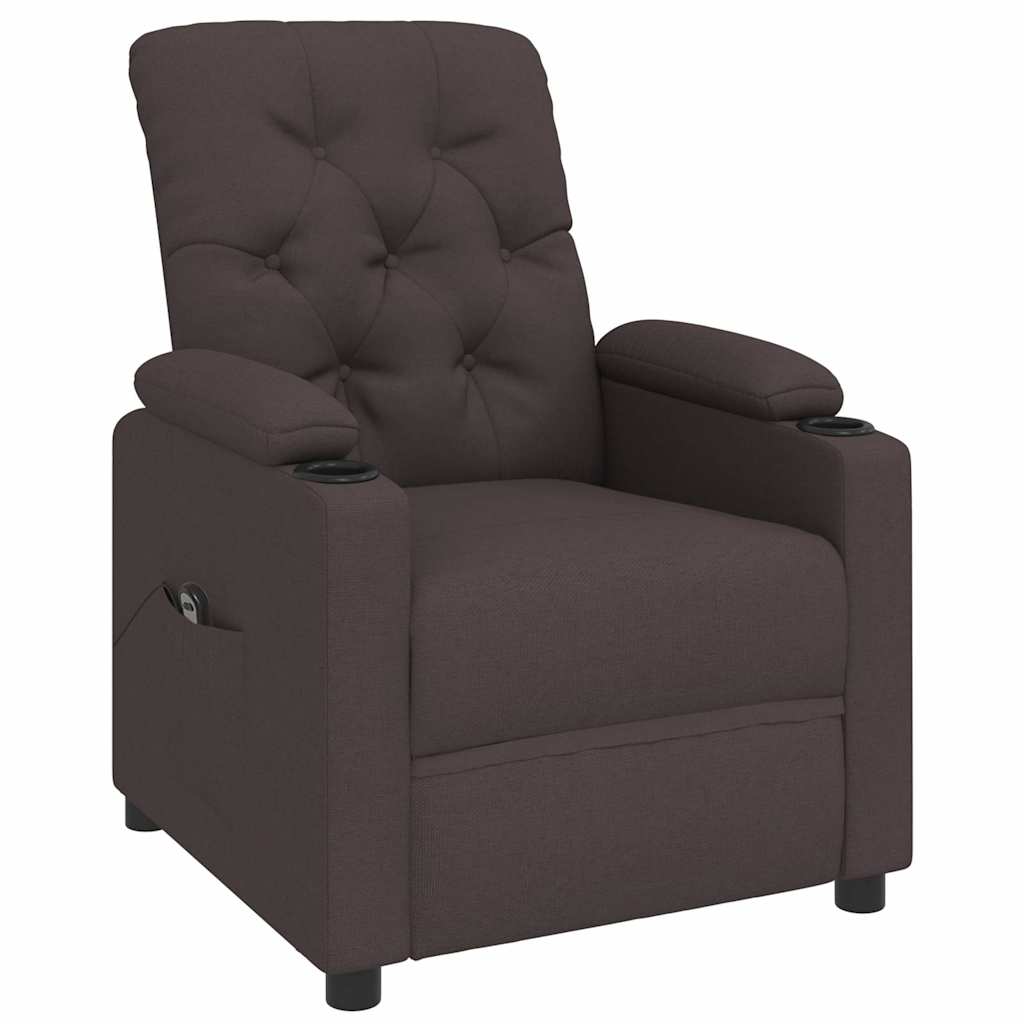 Vidaxl fauteuil verstelbaar elektrisch stof donkerbruin