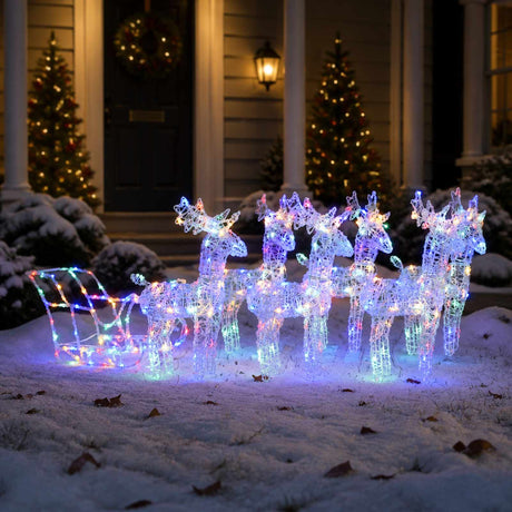 Vidaxl kerstversiering rendieren en slee 320 led's acryl