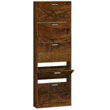 VidaXL shoe cabinet 59x17x169 cm Properted wood Smoked oak colored