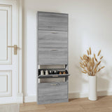 VidaXL shoe cabinet 59x17x169 cm Properted Wood Gray Sonoma Oak color