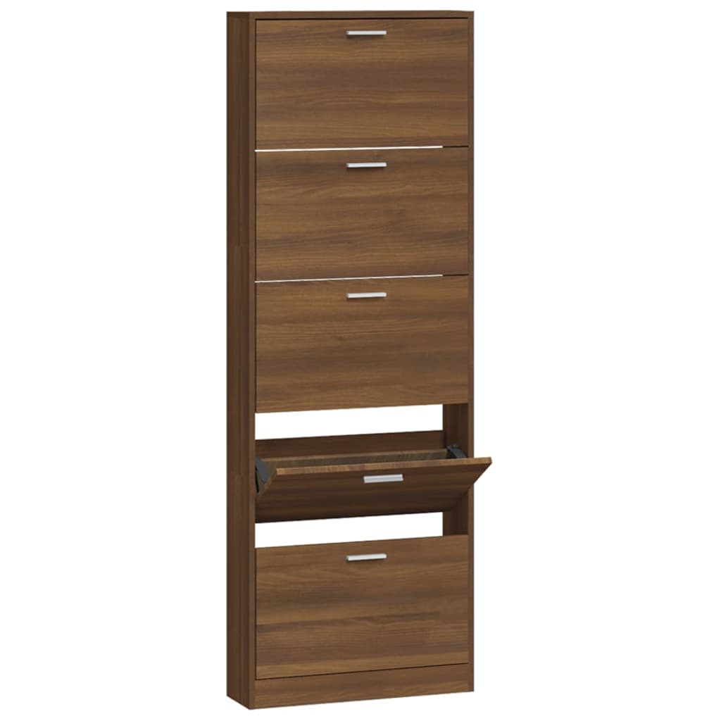 VidaXL shoe cabinet 59x17x169 cm Properted wood brown oak color