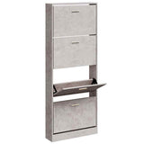 Vidaxl schoenenkast 59x17x150 cm bewerkt hout betongrijs