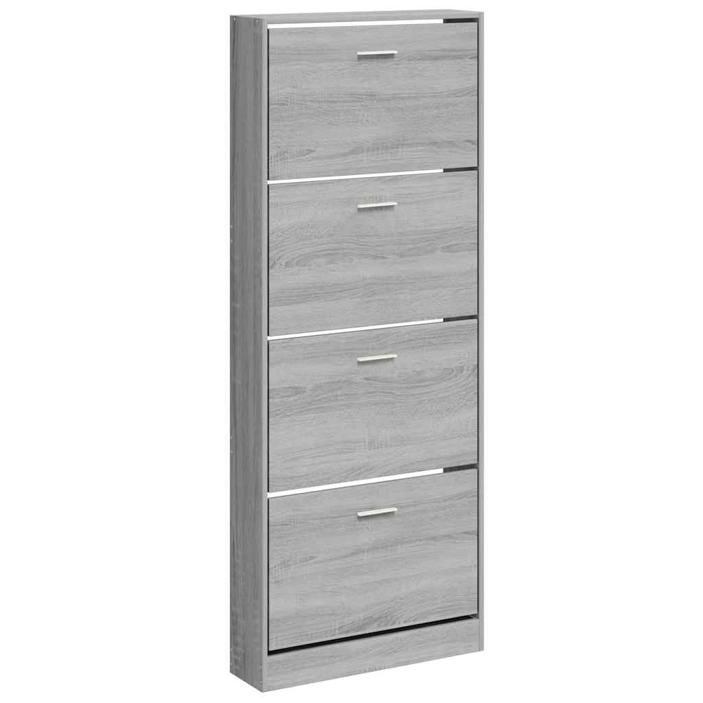 Vidaxl schoenenkast 59x17x150 cm bewerkt hout grijs sonoma
