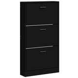 Vidaxl schoenenkast 59x17x108 cm bewerkt hout zwart