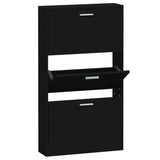 Vidaxl Shoe Cabinet 59x17x108 cm Property Wood Black