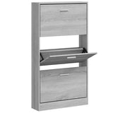 Vidaxl schoenenkast 59x17x108 cm bewerkt hout grijs sonoma