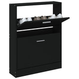 Vidaxl Cabinet da scarpe 59x17x81 cm Properped Black