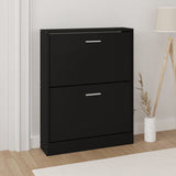 Vidaxl Cabinet da scarpe 59x17x81 cm Properped Black