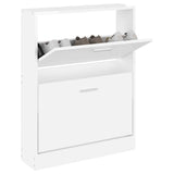 Vidaxl schoenenkast 59x17x81 cm bewerkt hout hoogglans wit