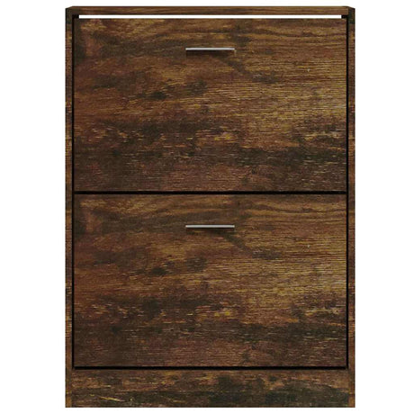 Vidaxl schoenenkast 59x17x81 cm bewerkt hout gerookt eikenkleurig