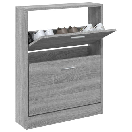 Vidaxl schoenenkast 59x17x81 cm bewerkt hout grijs sonoma