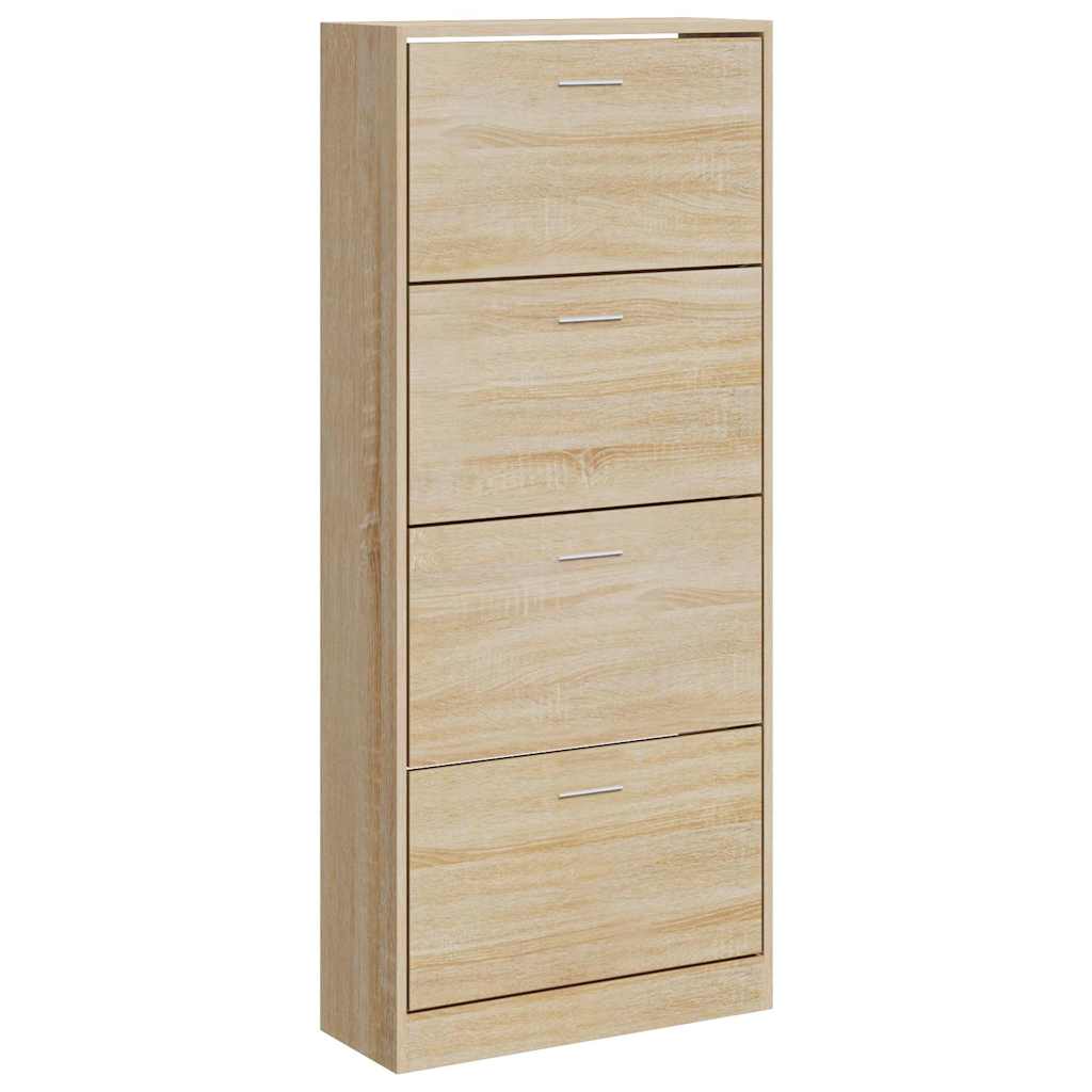 Vidaxl schoenenkast 63x24x147 cm bewerkt hout sonoma eikenkleurig