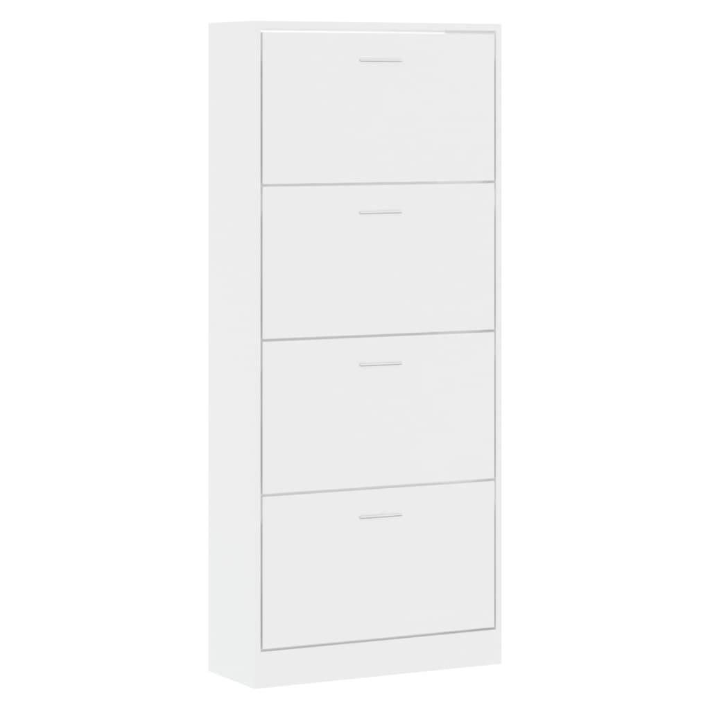 Skříňka na boty Vidaxl 63x24x147 cm Vlastní dřevo High Gloss White