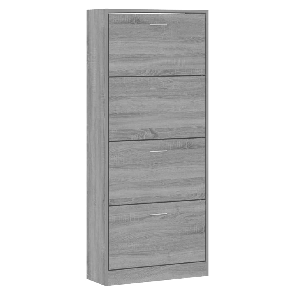 Gabinete de zapatos Vidaxl 63x24x147 cm de madera propiedad gris Sonoma