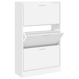 Vidaxl schoenenkast 63x24x103 cm bewerkt hout wit