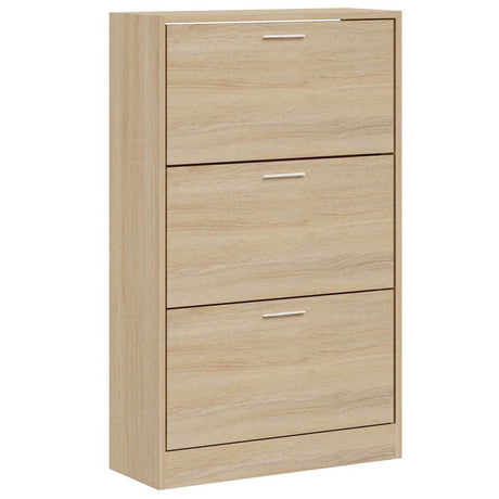 Vidaxl schoenenkast 63x24x103 cm bewerkt hout sonoma eikenkleurig