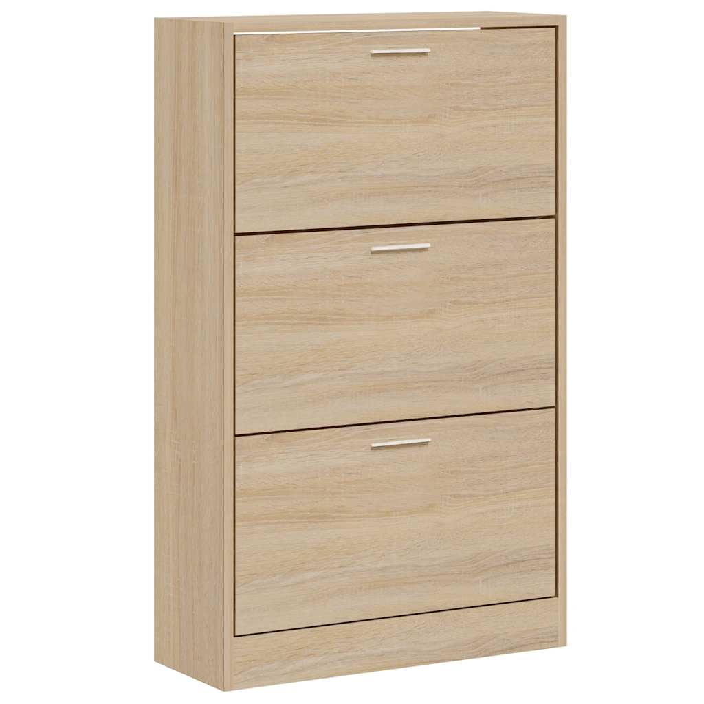 Vidaxl schoenenkast 63x24x103 cm bewerkt hout sonoma eikenkleurig