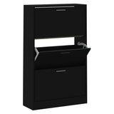 Vidaxl schoenenkast 63x24x103 cm bewerkt hout zwart