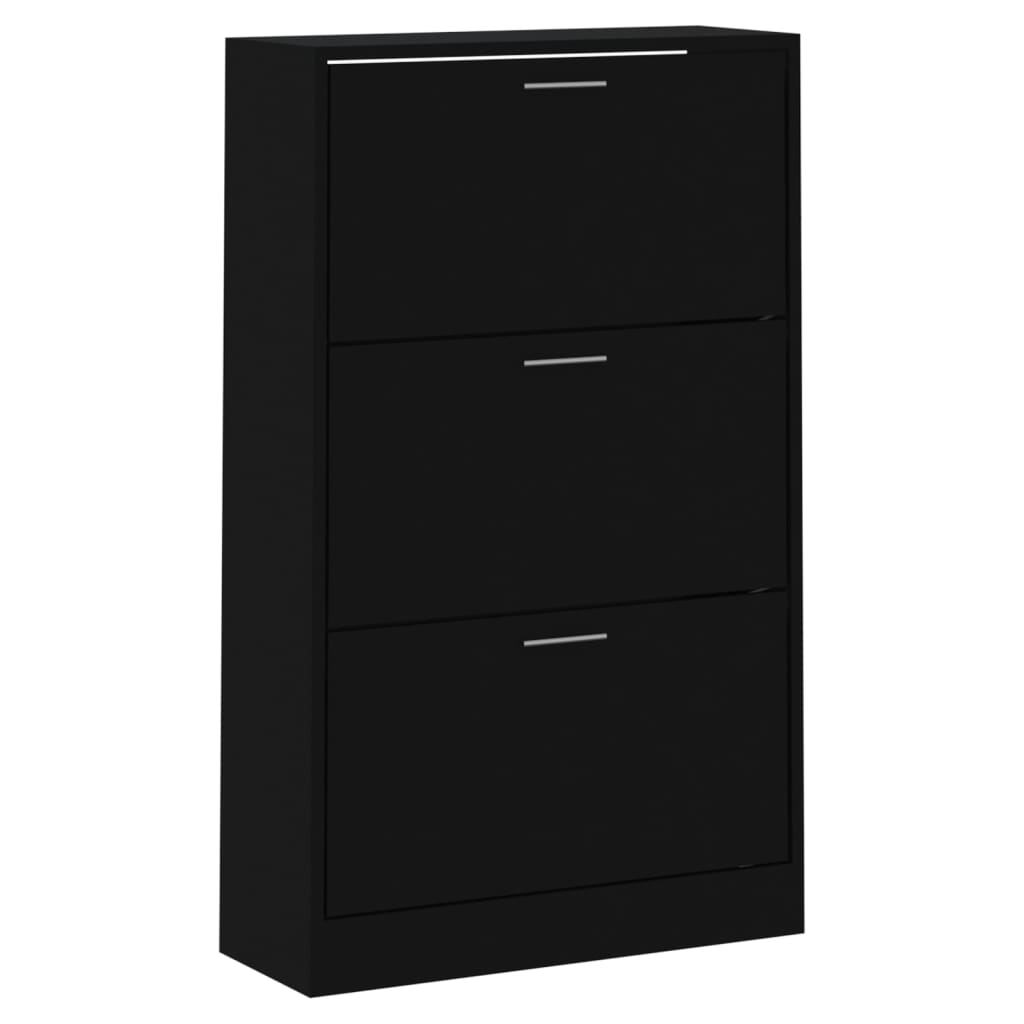 Vidaxl Shoe Cabinet 63x24x103 cm forarbejdet træ sort