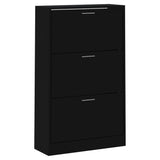 Vidaxl Shoe Cabinet 63x24x103 cm forarbejdet træ sort