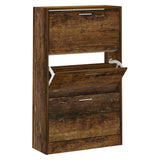 Vidaxl Schong Cabinet 63x24x103 cm huet Holzflok gefëmmt Oak faarweg