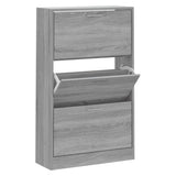 Armoire à chaussures Vidaxl 63x24x103 cm en bois de bois de gris sonoma