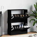 Vidaxl schoenenkast 63x24x81 cm bewerkt hout zwart