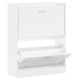 Vidaxl Cabinet da scarpe 63x24x81 cm Bianco lucido in legno trasformato