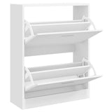 Vidaxl schoenenkast 63x24x81 cm bewerkt hout hoogglans wit