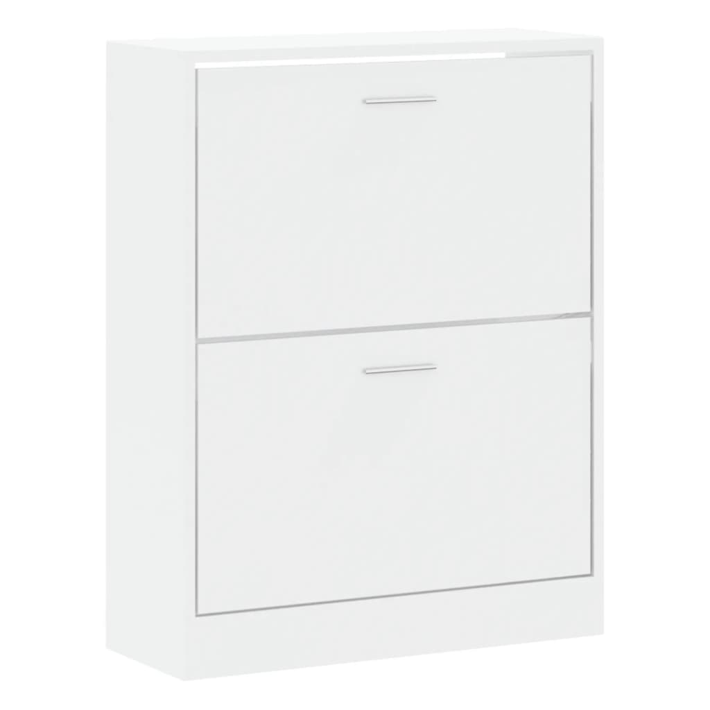 Vidaxl Cabinet da scarpe 63x24x81 cm Bianco lucido in legno trasformato