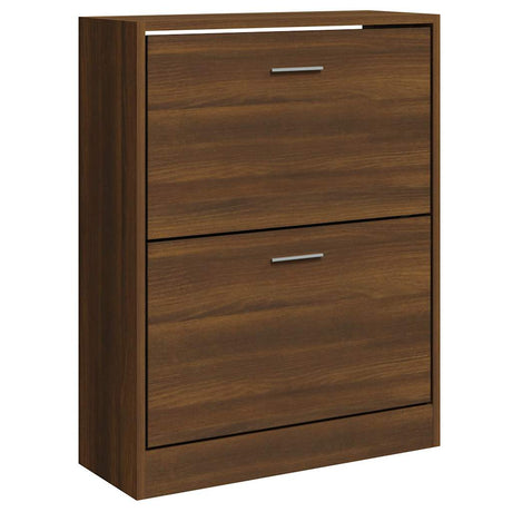 Vidaxl schoenenkast 63x24x81 cm bewerkt hout bruin eikenkleur