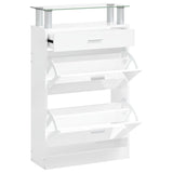 VidaXL shoe cabinet 63x24x104 cm processed wood high gloss white