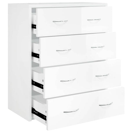 Vidaxl dressoir met 4 lades 60x30,5x71 cm hoogglans wit