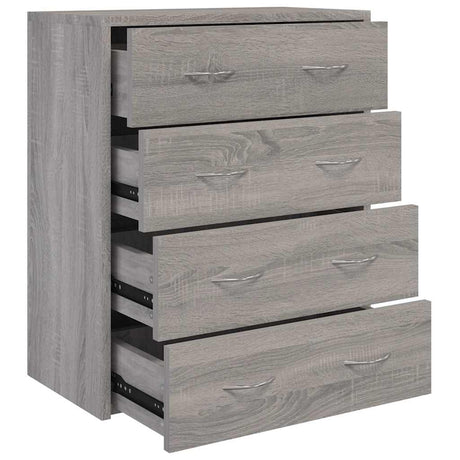 Vidaxl dressoir met 4 lades 60x30,5x71 cm grijs sonoma