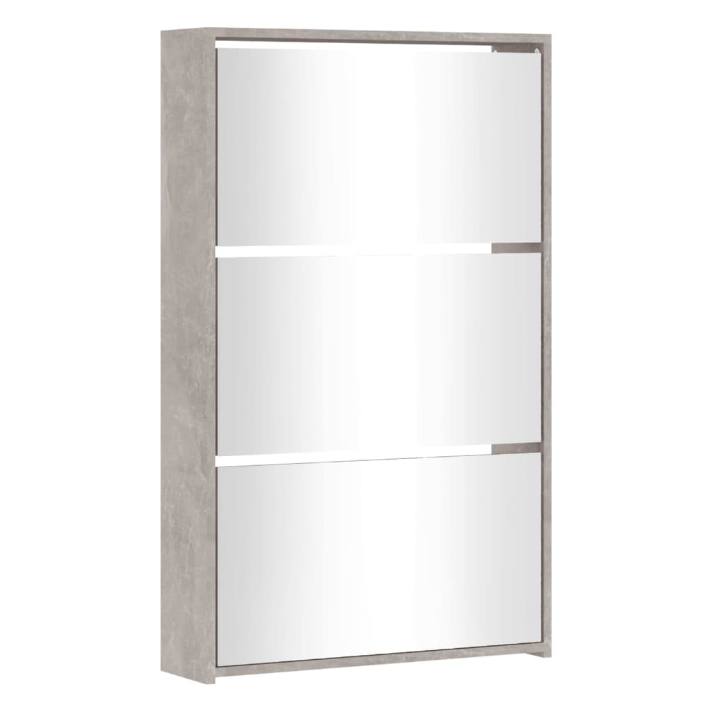 Vidaxl Cabinet da scarpe con specchio a 3 strati 63x17x102.5 cm Prezzo in cemento