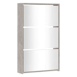 Vidaxl Shoe Cabinet med spejl 3-lag 63x17x102,5 cm betonpris