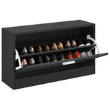 Vidaxl schoenenbank zwart 80x24x45 cm bewerkt hout