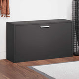 Vidaxl schoenenbank zwart 80x24x45 cm bewerkt hout