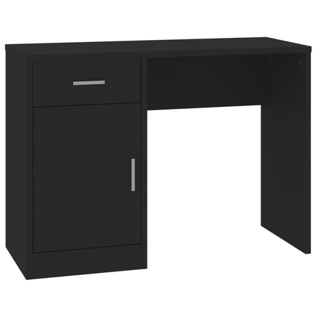 Vidaxl bureau met kast en lade 100x40x73 cm bewerkt hout zwart