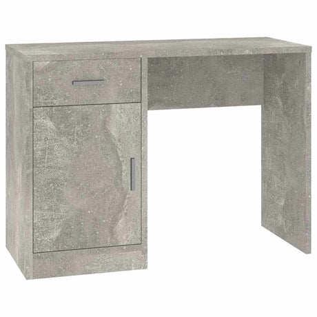 Vidaxl bureau met kast en lade 100x40x73 cm bewerkt hout betongrijs
