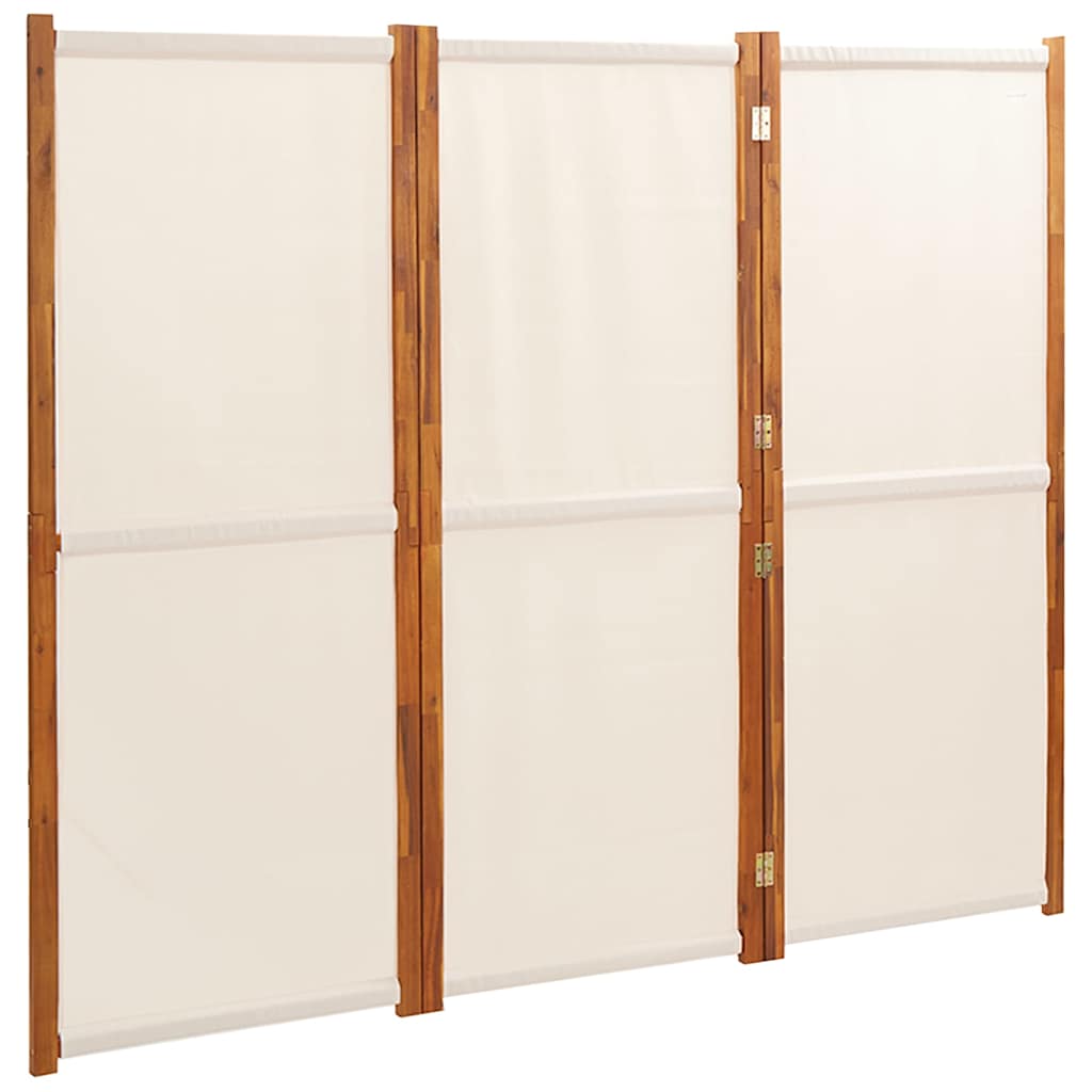 Vidaxl kamerscherm met 3 panelen 210x180 cm crèmewit