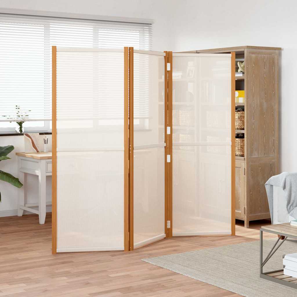 Vidaxl kamerscherm met 3 panelen 210x180 cm crèmewit