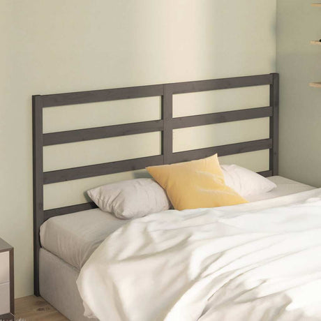 Vidaxl hoofdbord 146x4x100 cm massief grenenhout grijs