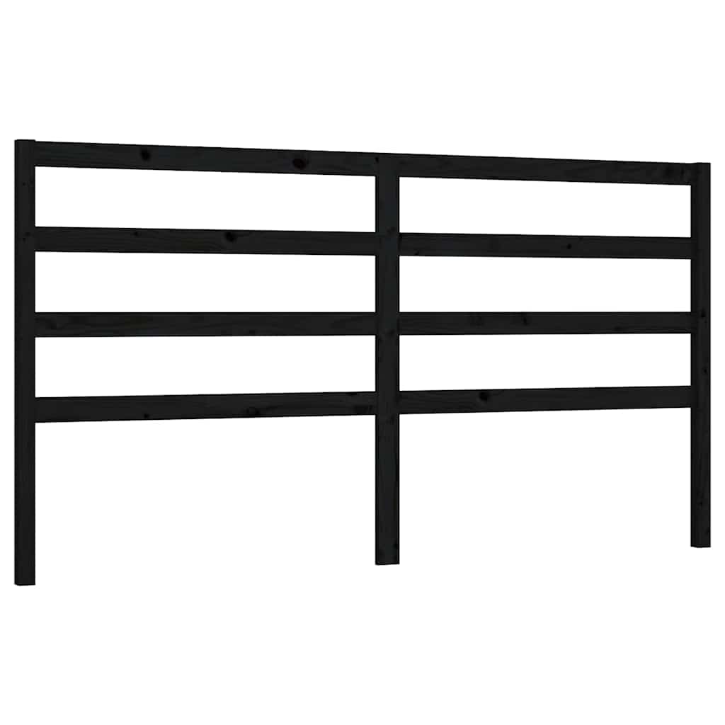 Vidaxl hoofdbord 206x4x100 cm massief grenenhout zwart