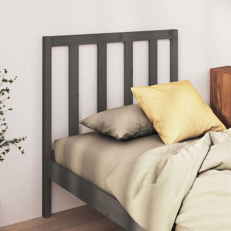 Vidaxl hoofdbord 106x4x100 cm massief grenenhout grijs