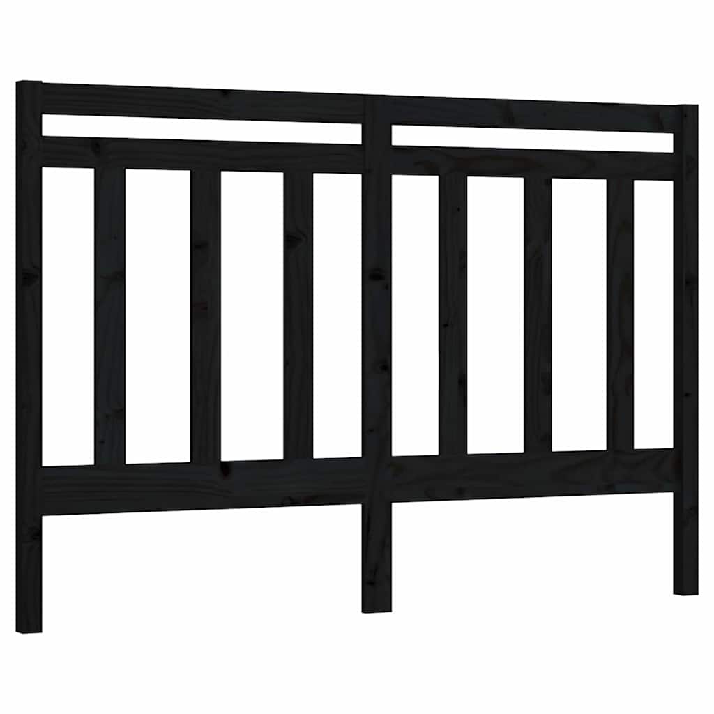 Vidaxl hoofdbord 146x4x100 cm massief grenenhout zwart