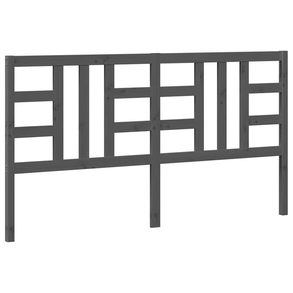 Vidaxl hoofdbord 186x4x100 cm massief grenenhout grijs