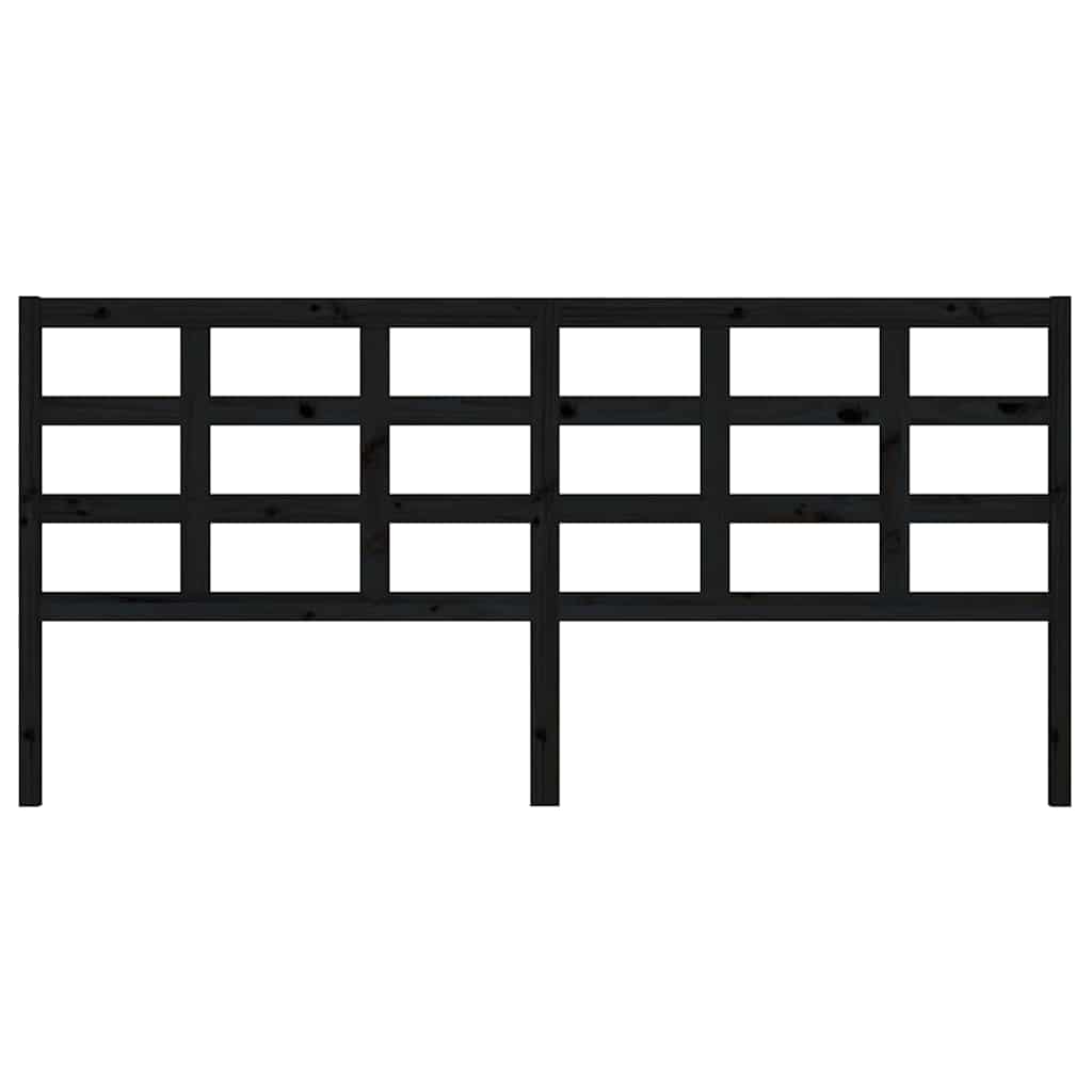 Vidaxl hoofdbord 205,5x4x100 cm massief grenenhout zwart