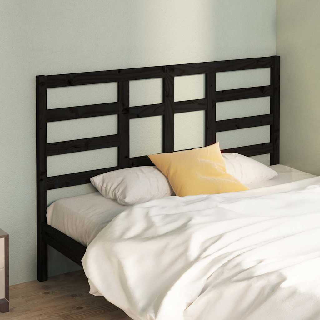 Vidaxl hoofdbord 126x4x104 cm massief grenenhout zwart