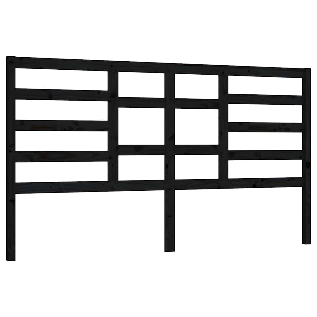Vidaxl hoofdbord 186x4x104 cm massief grenenhout zwart